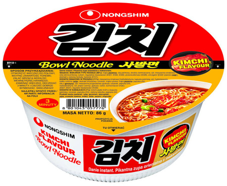 Zupa Instant Bowl Noodle O Smaku Kimchi, Pikantna 86g - Nongshim