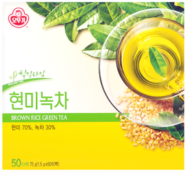 Hyunmi Nokcha - zielona herbata z brązowym ryżem, 50 saszetek - Ottogi