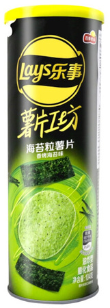 Chipsy ziemniaczane Nori Seaweed o smaku prażonych alg morskich, tuba 104g - Lay's