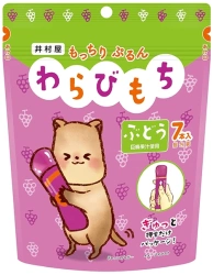 Mocchiri Purun! Warabi Mochi Budou, galaretka mochi o smaku winogronowym do wyciskania (7 saszetek) 105g - Imuraya