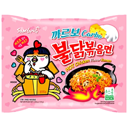 Ramyun Buldak o smaku ostrego kurczaka a la Carbonara, ogniście ostry 5 x 130g - Samyang