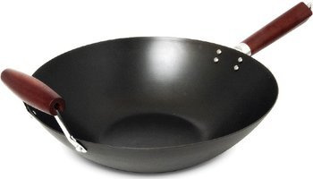 Wok pekiński ze stali węglowej z rączką i uchwytem Ø36cm - Emro Aziatica