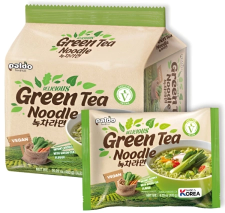 Green Tea Noodle, zupa makaronowa z aromatem zielonej herbaty 4 x 120g - Paldo