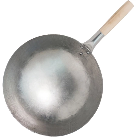 Wok stalowy z okrągłym dnem śr. 38cm (15 cali) - Shine Farm