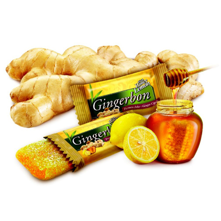 Cukierki imbirowe Ginger Honey Lemon z cytryną i miodem 620g - Gingerbon