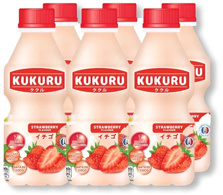 Napój jogurtowy z dodatkiem Nata de Coco truskawkowy 6 x 280ml – Kukuru