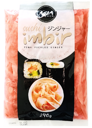 Imbir marynowany do sushi, różowy 240g - Asia Kitchen