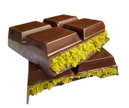 Zestaw 2x Dubai Handmade Chocolate, czekolady w stylu dubajskim z pistacjami i ciastem kataifi, mleczna i biała 100g Alyan