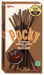Pocky Double Choco, kakaowe paluszki z kremem czekoladowym 39g - Glico