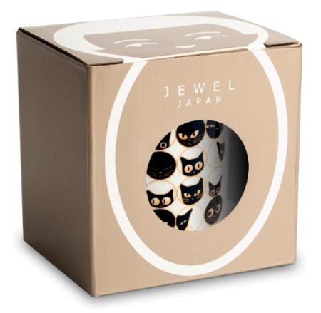 Kubek z filtrem do herbaty i pokrywką Kocie Oczka 300ml - Jewel Japan