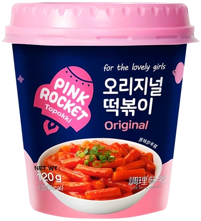 Danie Original Topokki, kluski ryżowe w pikantnym sosie 120g - Pink Rocket