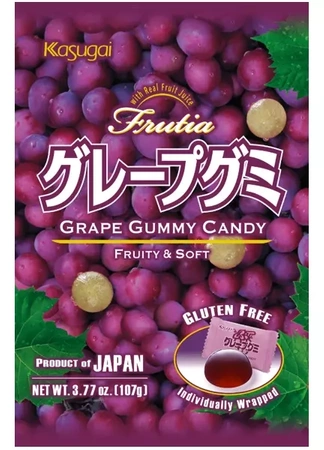 Frutia Grape Gummy, żelki o smaku winogronowym 107g - Kasugai