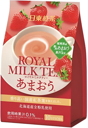 Royal Milk Tea, herbata mleczna o smaku truskawkowym Amaoh Ichigo 10x14g - Nitto Kocha