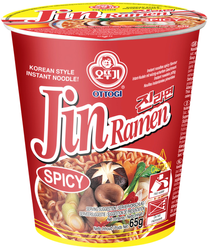 Zupa makaronowa Jin Ramen Spicy w kubku, bardzo ostra 65g - Ottogi