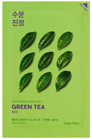Pure Essence Mask Sheet - Green Tea 23ml - Maska w płachcie z ekstraktem z zielonej herbaty - Holika Holika