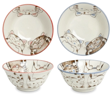 Zestaw misek do dań japońskich trzy kotki 4 elementy - Edo Japan