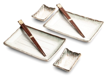 Zestaw do sushi Tsuno Kremowo-Szary, 6 elementów - Edo Japan