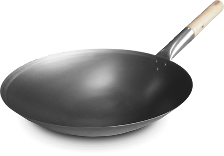 Wok stalowy z okrągłym dnem śr. 35cm (14 cali) - Emro Aziatica