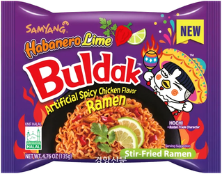 Ramyun Buldak o smaku ostrego kurczaka Habanero Lime, ogniście ostry 135g - Samyang