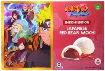 Mochi Naruto Shippuden Shikishi Edition Red Bean, ryżowe ciasteczka z pastą anko 210g - Bamboo House