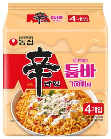 Oryginalne danie Shin Ramyun Toomba, spicy & cream 4 x 137g - Nongshim