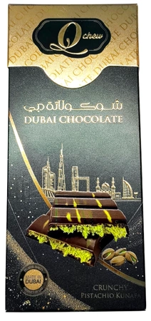 Dubai Chocolate Crunchy Pistachio Kunafa, dubajska czekolada z nadzieniem z pistacji i ciasta kataifi 160g - Q Chew