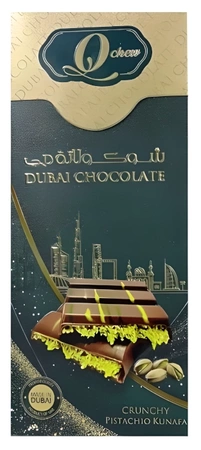 Dubai Chocolate Crunchy Pistachio Kunafa, dubajska czekolada z nadzieniem z pistacji i ciasta kataifi 160g - Q Chew