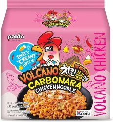 Danie Ramyun Volcano Carbonara, ogniście ostry 4 x 130g - Paldo