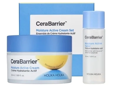 CeraBarrier Moisture Active Cream Special Edition 50ml + 30ml - zestaw do pielęgnacji twarzy, serum w kremie i toner Holika Holika