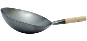 Wok stalowy z okrągłym dnem śr. 35cm (14 cali) - Shine Farm