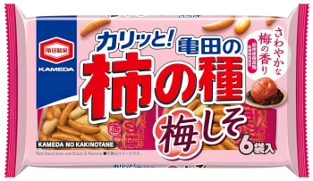 Krakersy ryżowe z orzeszkami No Kaikinotane Ume&Shiso 180g (6 x 30g) - Kameda