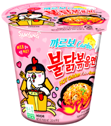 Ramyun Buldak o smaku ostrego kurczaka a la Carbonara w kubku, ogniście ostry 80g - Samyang