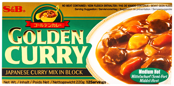 Golden Curry Medium Hot (średnio ostre) 220g - S&B - danie w 30 min