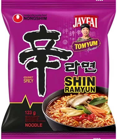 Oryginalna zupa Shin Ramyun Tom Yum Jayfai, bardzo ostra 5 x 123g - Nongshim