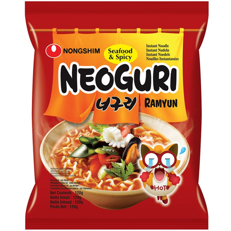 Zupa makaronowa Neoguri Ramyun z owocami morza, ostra 120g - Nongshim