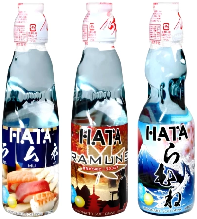 Napój Ramune Japan Soda, japońska oranżada 200ml - Hata Kosen