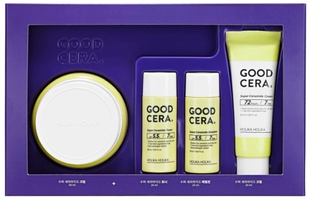 Skin and Good Cera Cream gift set 60ml+20+20+20 - ceramidowy zestaw z nawilżającym kremem, emulsją i tonerem - Holika Holika