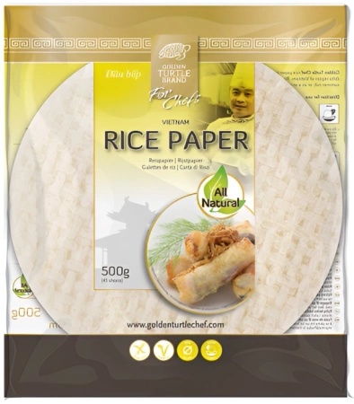 Papier ryżowy okrągły 22cm, 500g - Golden Turtle