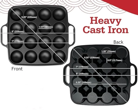 Żeliwna patelnia do Takoyaki 16 otworów - Otafuku