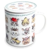 Kubek z filtrem do herbaty i pokrywką Kapeluszowe Kotki 300ml - Jewel Japan