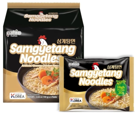 Samgyetang Noodles High Protein, zupa makaronowa kurczak z imbirem 4 x 100g - Paldo