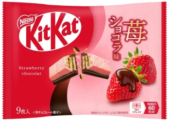 KitKat Mini Strawberry Chocolat o smaku truskawek z czekoladą, torebka 9 sztuk 104,4g Nestlé