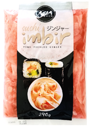 Imbir marynowany do sushi, różowy 240g - Asia Kitchen