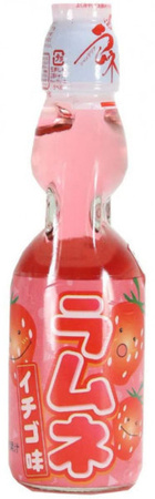 Napój Ramune Strawberry, japońska oranżada o smaku truskawkowym 200ml - Hata Kosen