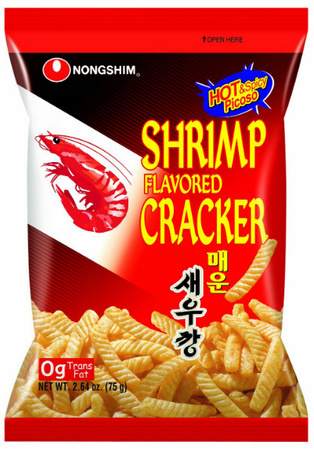 Chipsy krewetkowe, pikantne 75g - Nongshim