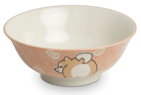 Zestaw 2 japońskich misek do ramenu, udonu pieski Shiba różowa i niebieska 15 x 7 cm - Emro