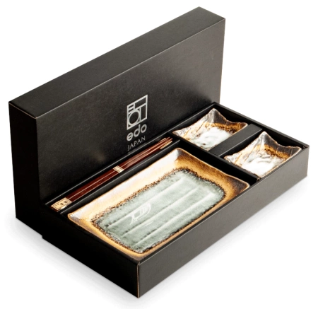 Zestaw do sushi żółto-brązowy, 6 elementów - Edo Japan