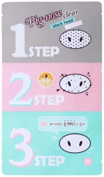Pignose clear black head 3 step kit plastry do oczyszczania nosa z zaskórników Holika Holika