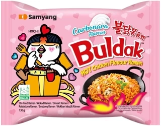 Ramyun Buldak o smaku ostrego kurczaka a la Carbonara, ogniście ostry 130g - Samyang