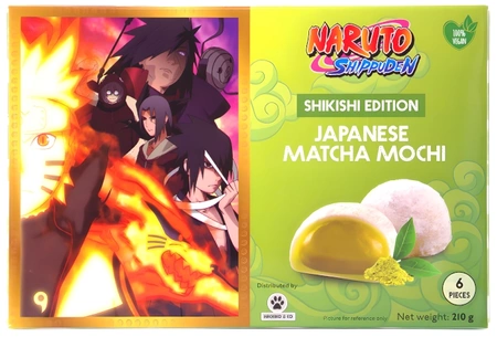 Mochi Naruto Shippuden Shikishi Edition Matcha, ryżowe ciasteczka z zieloną herbatą 210g - Bamboo House